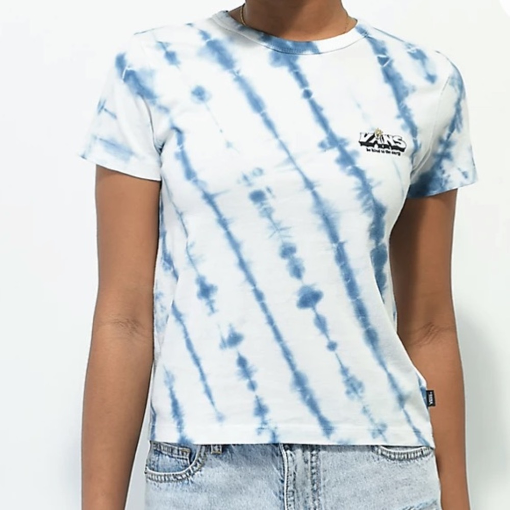 Vans Kind Hugz Navy Tie Dye Crop T-Shirt